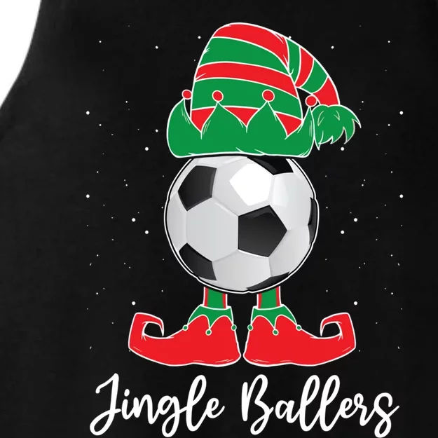 Jingle Ballers Christmas Soccer Ball Xmas Elf Squad Holiday Gift Ladies Tri-Blend Wicking Tank