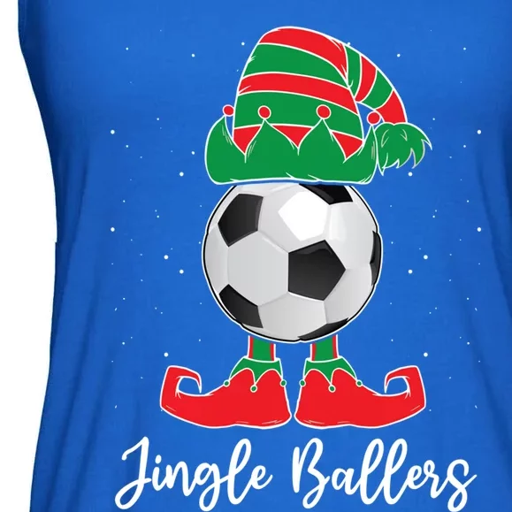 Jingle Ballers Christmas Soccer Ball Xmas Elf Squad Holiday Gift Ladies Essential Flowy Tank