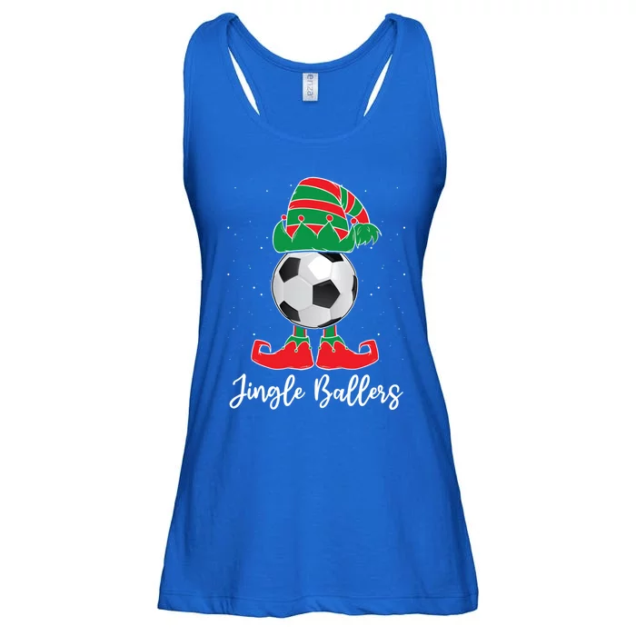 Jingle Ballers Christmas Soccer Ball Xmas Elf Squad Holiday Gift Ladies Essential Flowy Tank