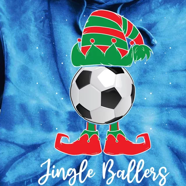 Jingle Ballers Christmas Soccer Ball Xmas Elf Squad Holiday Gift Tie Dye Hoodie