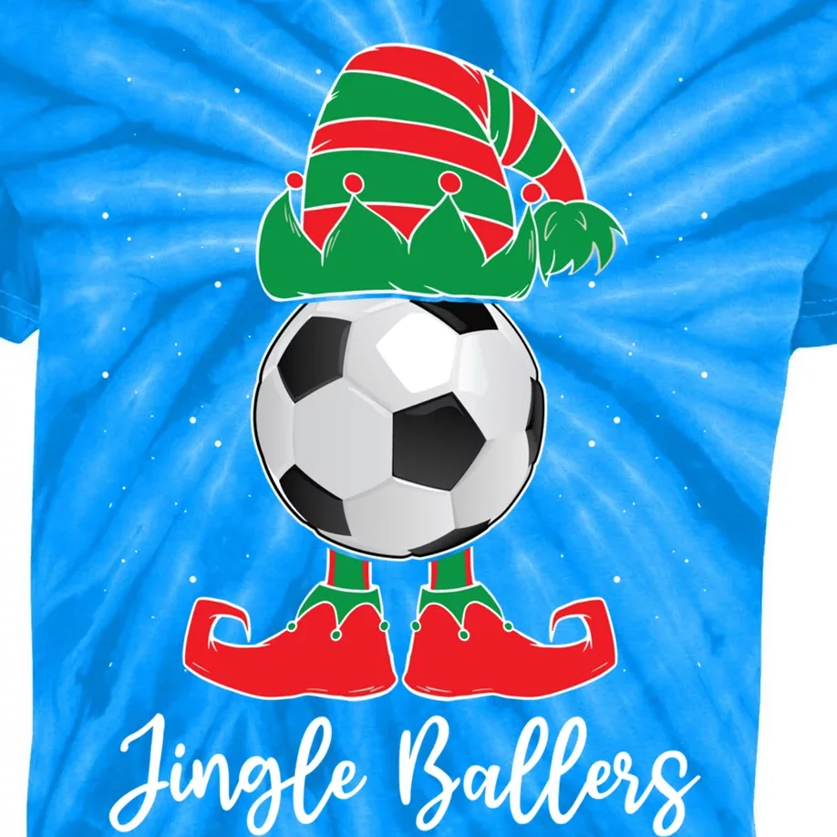 Jingle Ballers Christmas Soccer Ball Xmas Elf Squad Holiday Gift Kids Tie-Dye T-Shirt