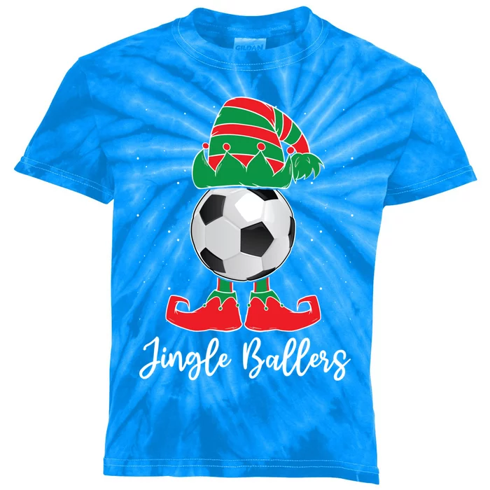 Jingle Ballers Christmas Soccer Ball Xmas Elf Squad Holiday Gift Kids Tie-Dye T-Shirt