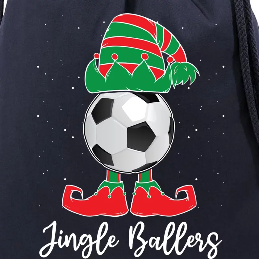 Jingle Ballers Christmas Soccer Ball Xmas Elf Squad Holiday Gift Drawstring Bag