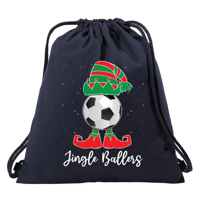 Jingle Ballers Christmas Soccer Ball Xmas Elf Squad Holiday Gift Drawstring Bag