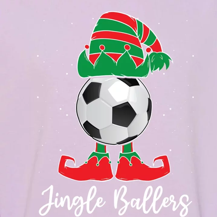 Jingle Ballers Christmas Soccer Ball Xmas Elf Squad Holiday Gift Garment-Dyed Sweatshirt