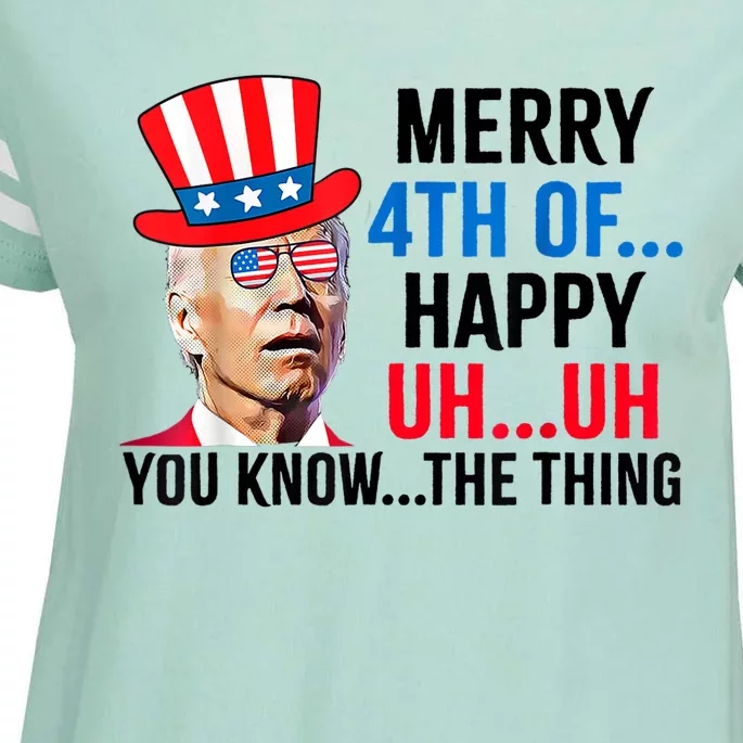 Joe Biden Confused Merry 4th Of July Funny Independence Day Enza Ladies Jersey Football T-Shirt