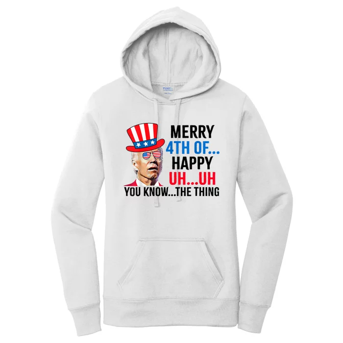 Joe Biden Confused Merry 4th Of July Funny Independence Day Women's Pullover Hoodie