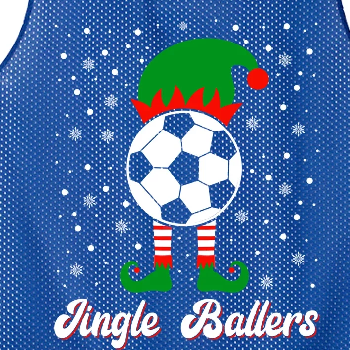 Jingle Ballers Christmas Soccer Ball Xmas Elf Squad Holiday Funny Gift Mesh Reversible Basketball Jersey Tank