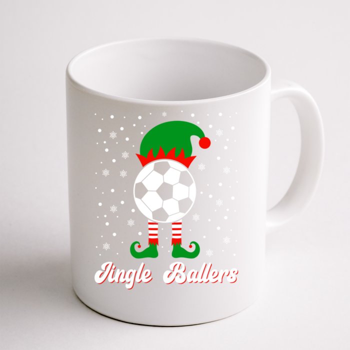 Jingle Ballers Christmas Soccer Ball Xmas Elf Squad Holiday Funny Gift Front & Back Coffee Mug