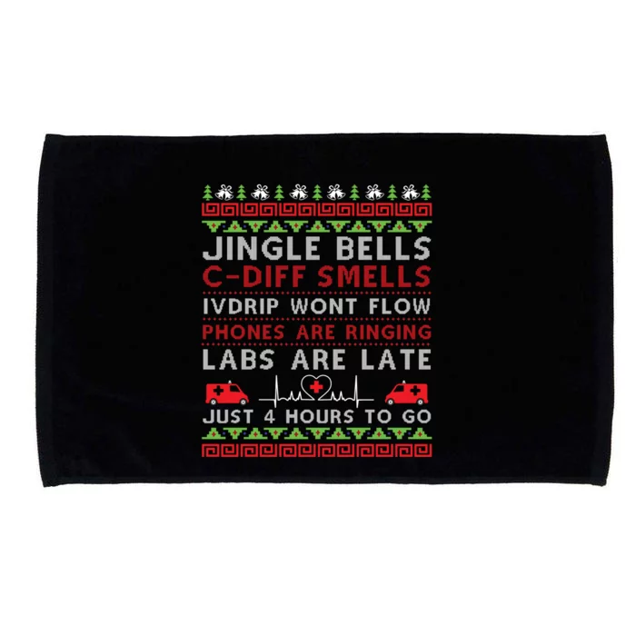 Jingle Bells Cdiff Smells Funny Christmas Nurse Nursing Gift Microfiber Hand Towel