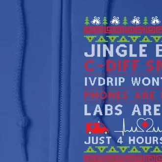 Jingle Bells Cdiff Smells Funny Christmas Nurse Nursing Gift Full Zip Hoodie