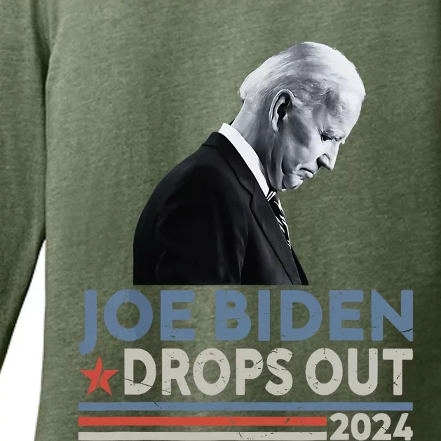 Joe Biden Drops Out 2024 We Support Trump Womens CVC Long Sleeve Shirt