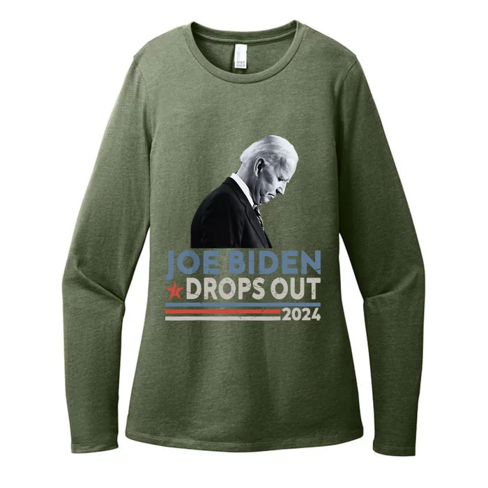 Joe Biden Drops Out 2024 We Support Trump Womens CVC Long Sleeve Shirt