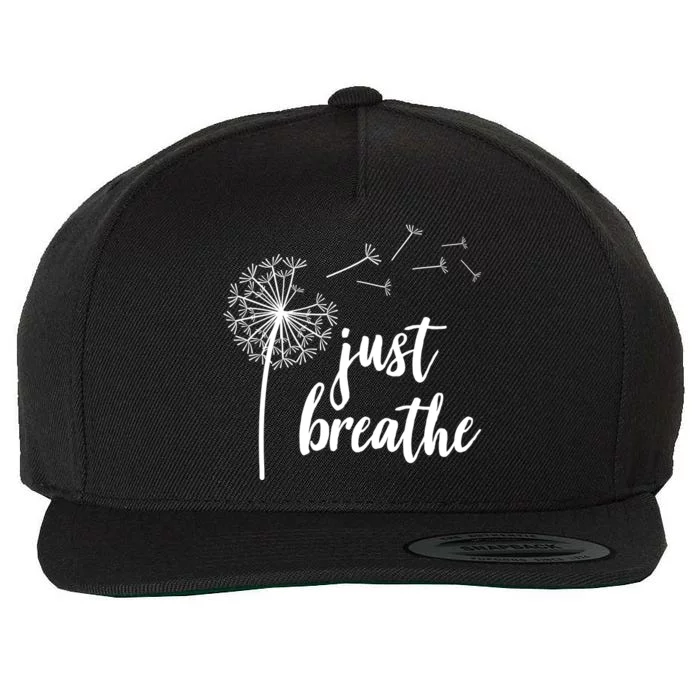 Just Breathe Dandelion Mental Health Wool Snapback Cap