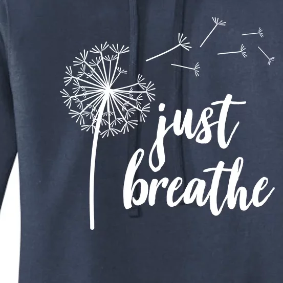 Just Breathe Dandelion Mental Health Women's Pullover Hoodie