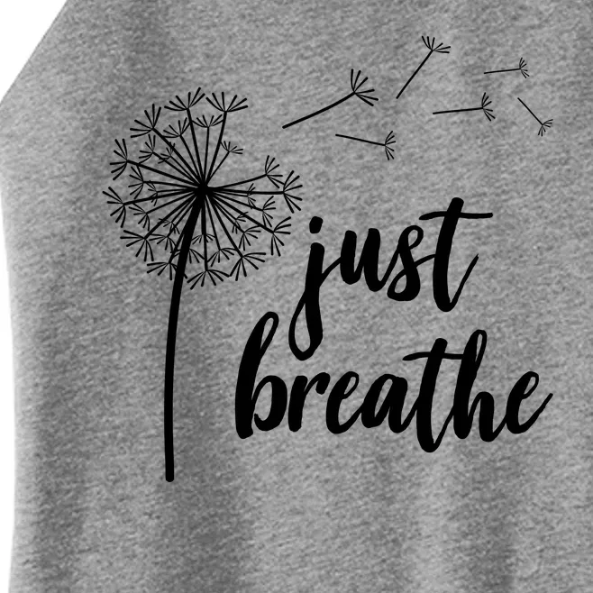 Just Breathe Dandelion Mental Health Women’s Perfect Tri Rocker Tank