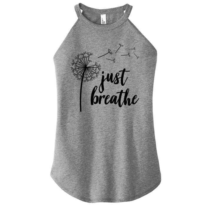 Just Breathe Dandelion Mental Health Women’s Perfect Tri Rocker Tank