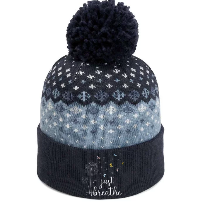 Just Breathe Dandelion And Buterflies Summer Top The Baniff Cuffed Pom Beanie