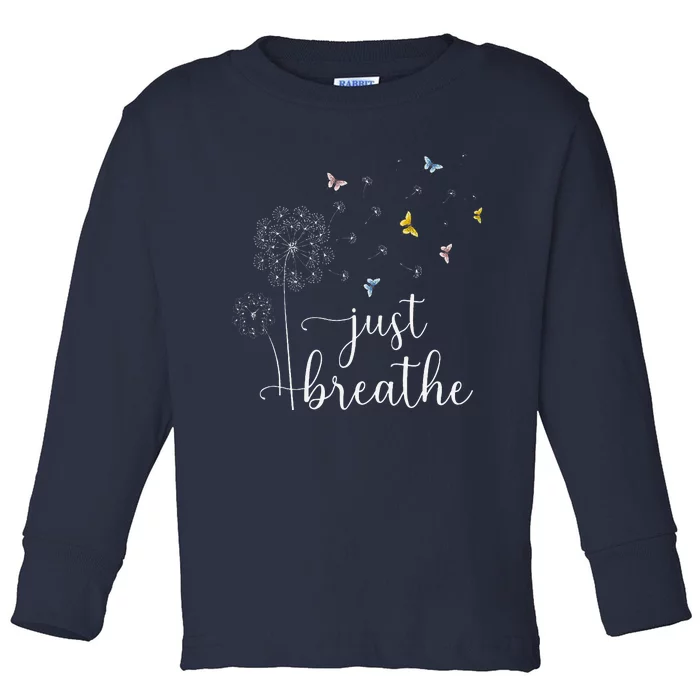 Just Breathe Dandelion And Buterflies Summer Top Toddler Long Sleeve Shirt