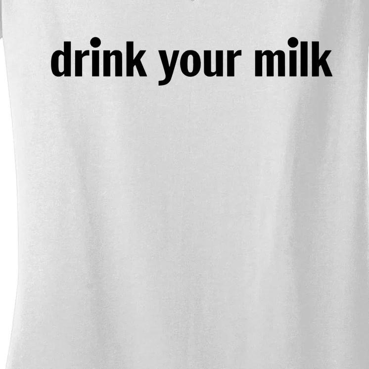 Jonathan Bailey Daily Drink Your Milk Women's V-Neck T-Shirt