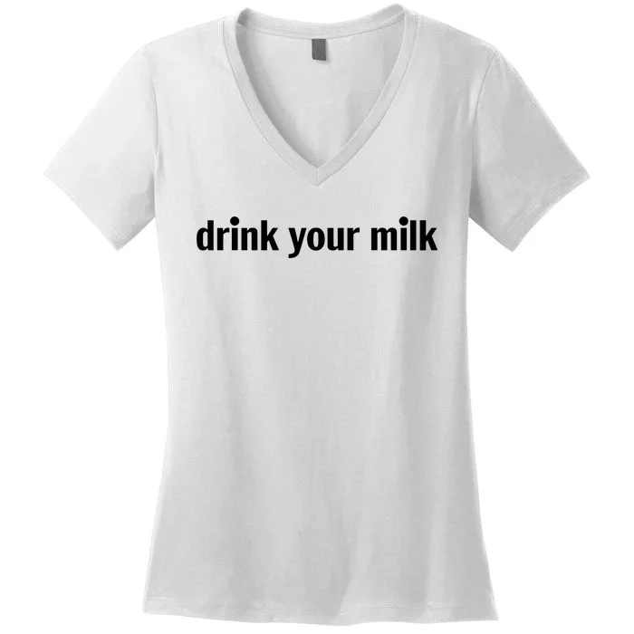 Jonathan Bailey Daily Drink Your Milk Women's V-Neck T-Shirt