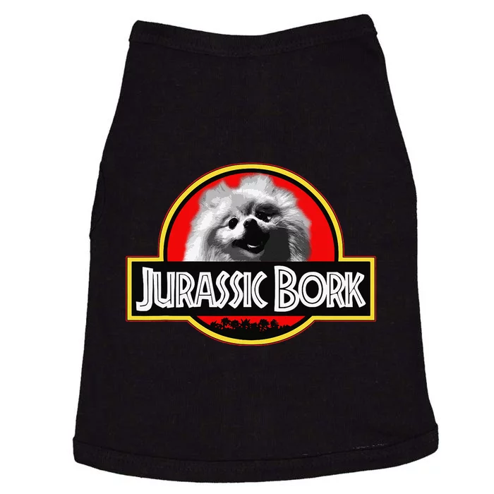 Jurassic Bork Doggo Pomeranian funny Doggie Tank