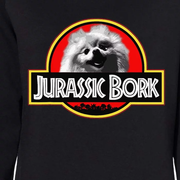 Jurassic Bork Doggo Pomeranian funny Womens California Wash Sweatshirt