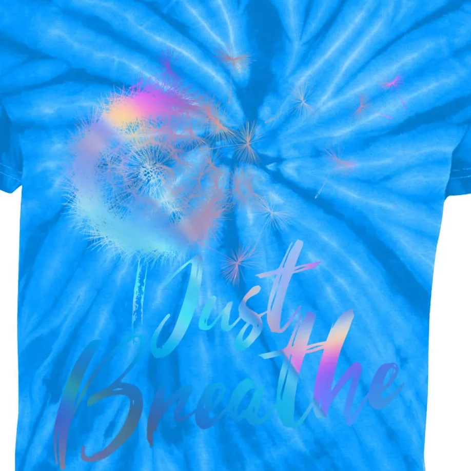 Just Breathe Dandelion Wildflower Botanical Nature Flower Great Gift Kids Tie-Dye T-Shirt