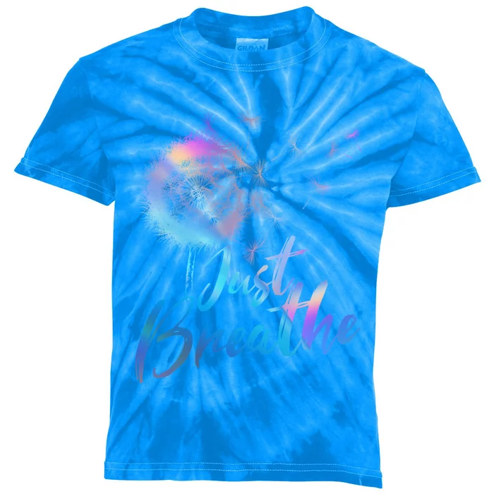 Just Breathe Dandelion Wildflower Botanical Nature Flower Great Gift Kids Tie-Dye T-Shirt