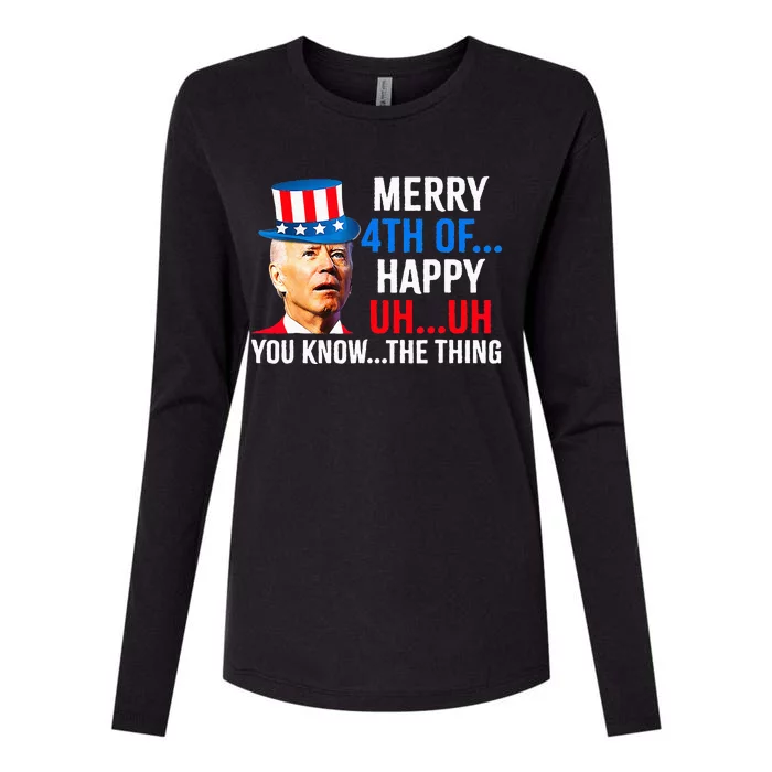 Joe Biden Dazed Biden Confused Merry Happy Funny 4th Of July Womens Cotton Relaxed Long Sleeve T-Shirt