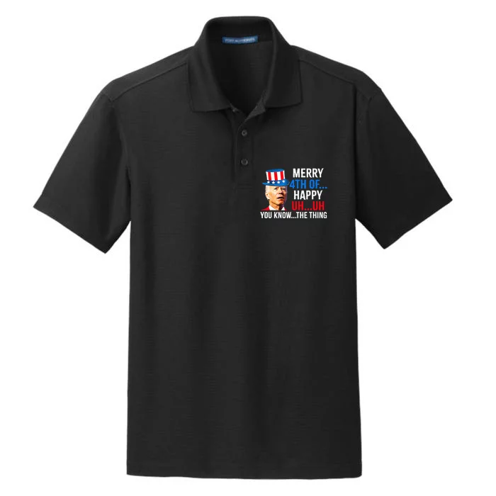 Joe Biden Dazed Biden Confused Merry Happy Funny 4th Of July Dry Zone Grid Performance Polo