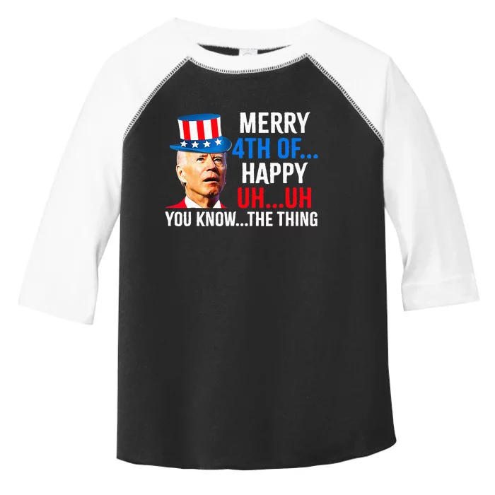 Joe Biden Dazed Biden Confused Merry Happy Funny 4th Of July Toddler Fine Jersey T-Shirt