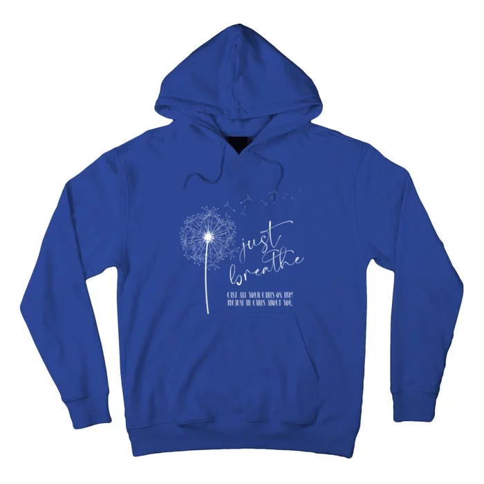 Just Breathe Dandelion Vintage Wildflowers Gift Tall Hoodie