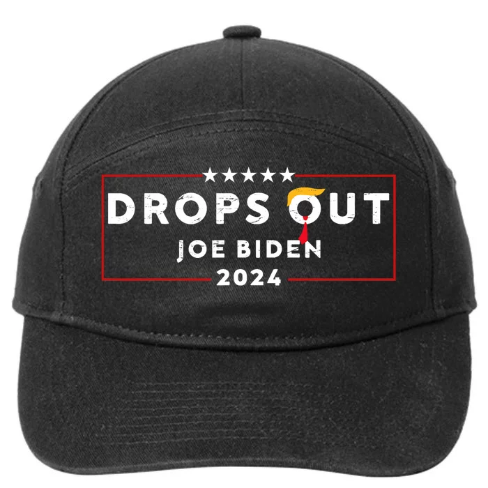 Joe Biden Drops Out 2024 Funny Trump 7-Panel Snapback Hat