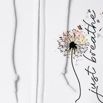 Just Breathe Dandelion And Buterflies Summer Top Full Zip Hoodie