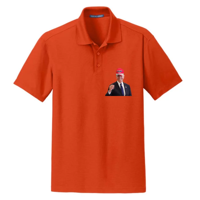 Joe Biden Dons Trump 2024 Cap Wear A Trump Hat Dry Zone Grid Performance Polo