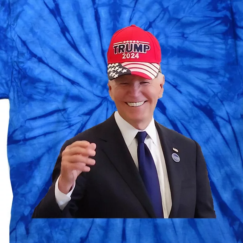 Joe Biden Dons Trump 2024 Cap Wear A Trump Hat Tie-Dye T-Shirt