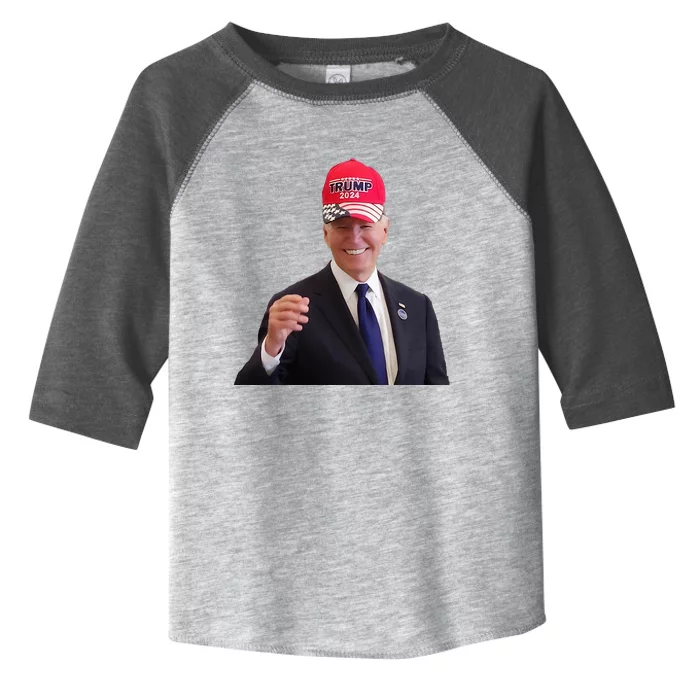 Joe Biden Dons Trump 2024 Cap Wear A Trump Hat Toddler Fine Jersey T-Shirt