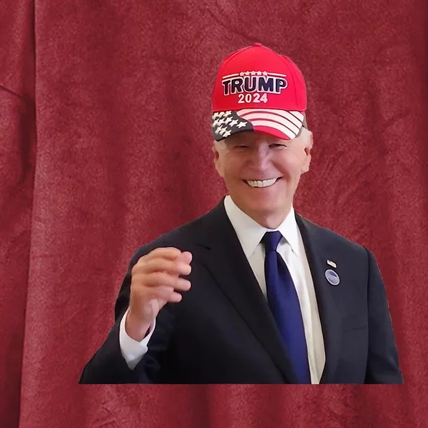 Joe Biden Dons Trump 2024 Cap Wear A Trump Hat Hooded Wearable Blanket