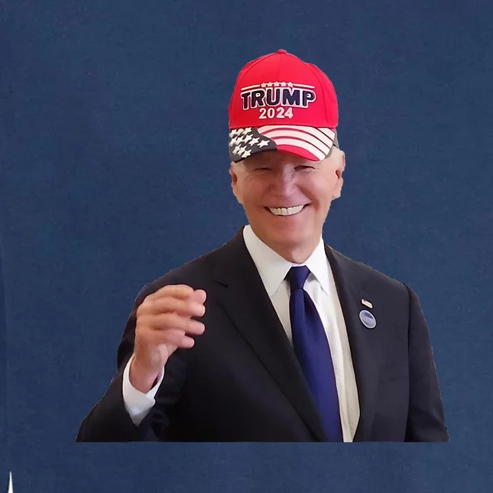 Joe Biden Dons Trump 2024 Cap Wear A Trump Hat Garment-Dyed Sweatshirt