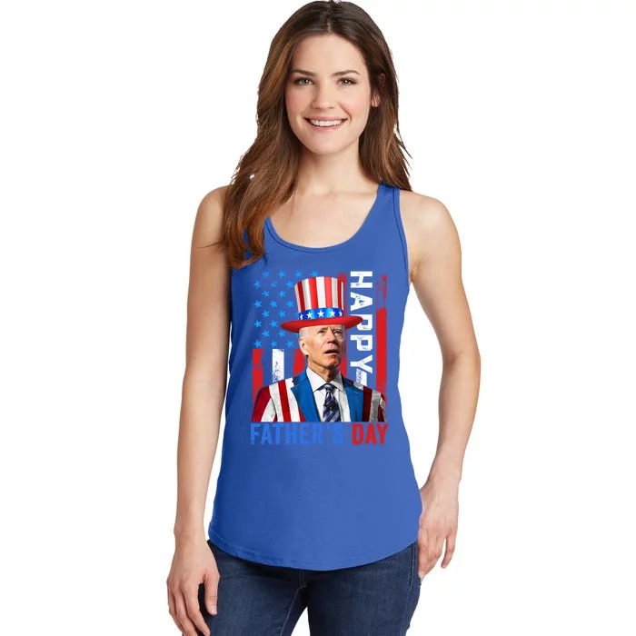 Joe Biden Dazed Happy FatherS Day America Flag 4th Of July Gift Ladies Essential Tank