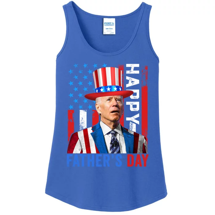 Joe Biden Dazed Happy FatherS Day America Flag 4th Of July Gift Ladies Essential Tank