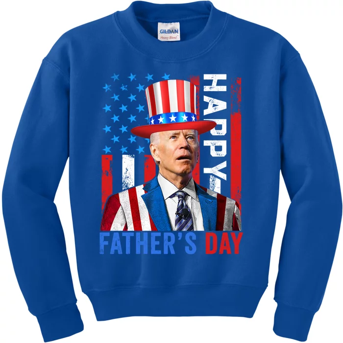 Joe Biden Dazed Happy FatherS Day America Flag 4th Of July Gift Kids Sweatshirt