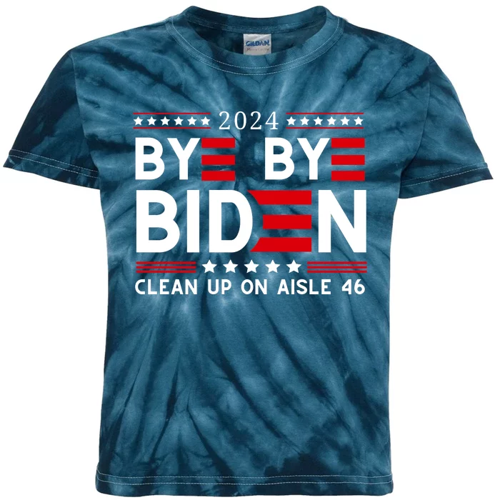 Joe Biden Drop Out Bye Bye Clean Up On Aisle 46 Kids Tie-Dye T-Shirt