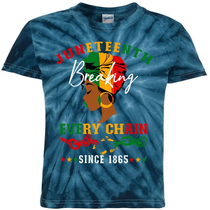 Juneteenth Breaking Every Chain Since 1865 For Women Vneck Kids Tie-Dye T-Shirt