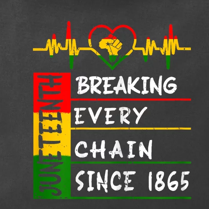 Juneteenth Breaking Every Chain Since 1865 Zip Tote Bag