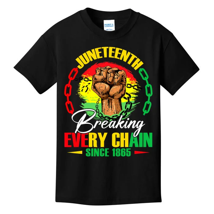 Juneteenth Breaking Every Chain Since 1865 Kids T-Shirt