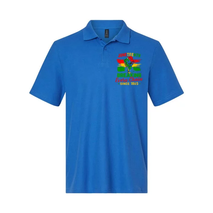 Juneteenth Breaking Every Chain Since 1865 Softstyle Adult Sport Polo