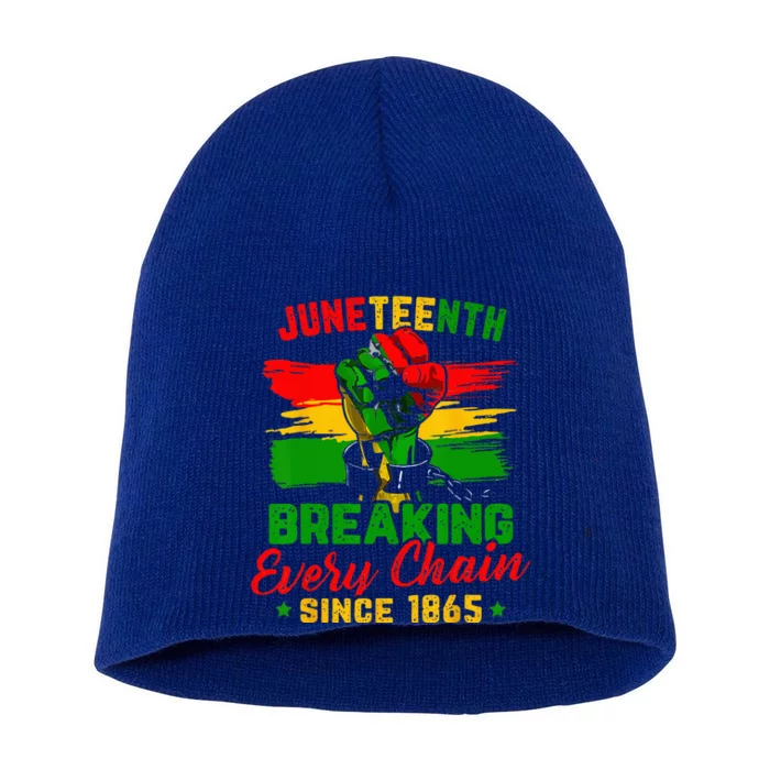 Juneteenth Breaking Every Chain Since 1865 Short Acrylic Beanie