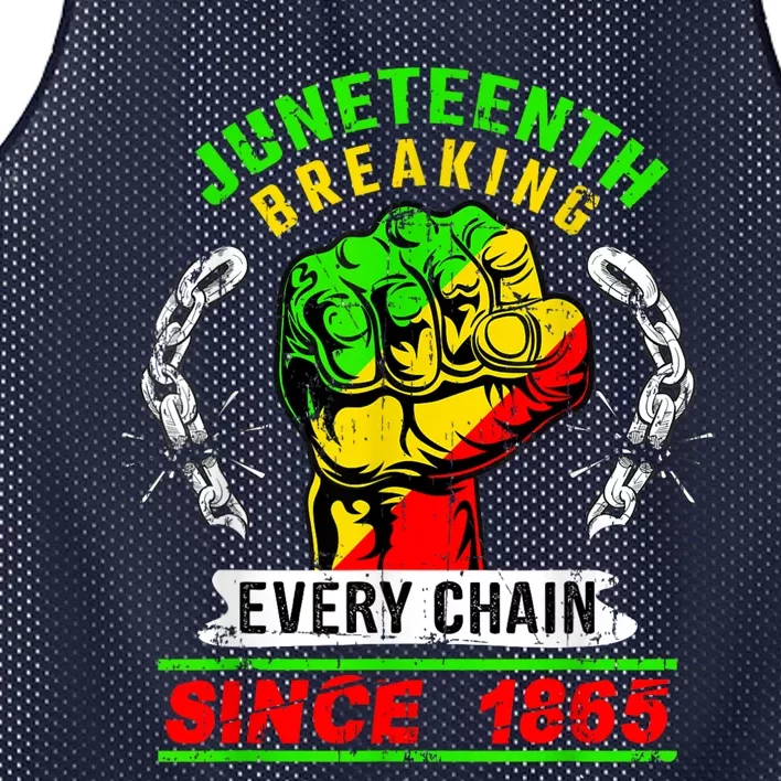 Juneteenth Breaking Every Chain Since 1865 African American Mesh Reversible Basketball Jersey Tank